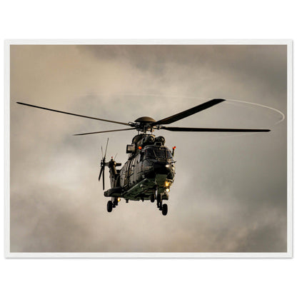 Super Puma - Poster on museum quality matte paper with wooden frame