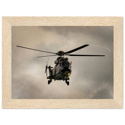 Super Puma - Poster on museum quality matte paper with wooden frame