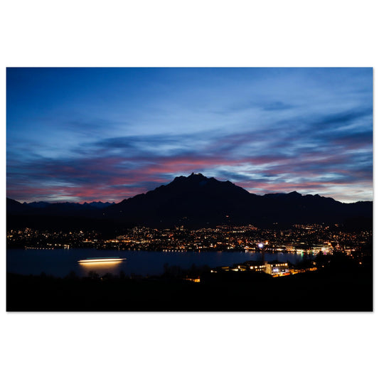 Lucerne night picture - premium poster