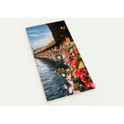 Blumenverzierte Kapellbrücke Grusskarten - 10er Set mit Umschlägen