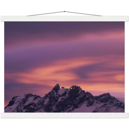 Pilatus in the evening light premium poster with wooden strips