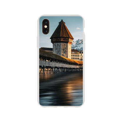 Chapel Bridge Lucerne and Pilatus – Dusk - Mobile Phone Case (Iphone &amp; Samsung)
