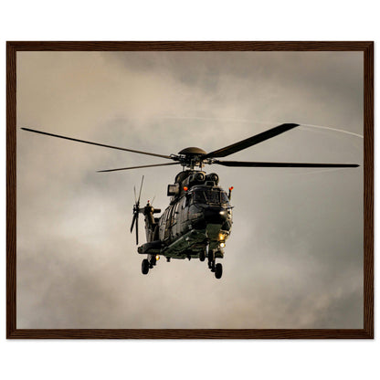 Super Puma - Poster on museum quality matte paper with wooden frame