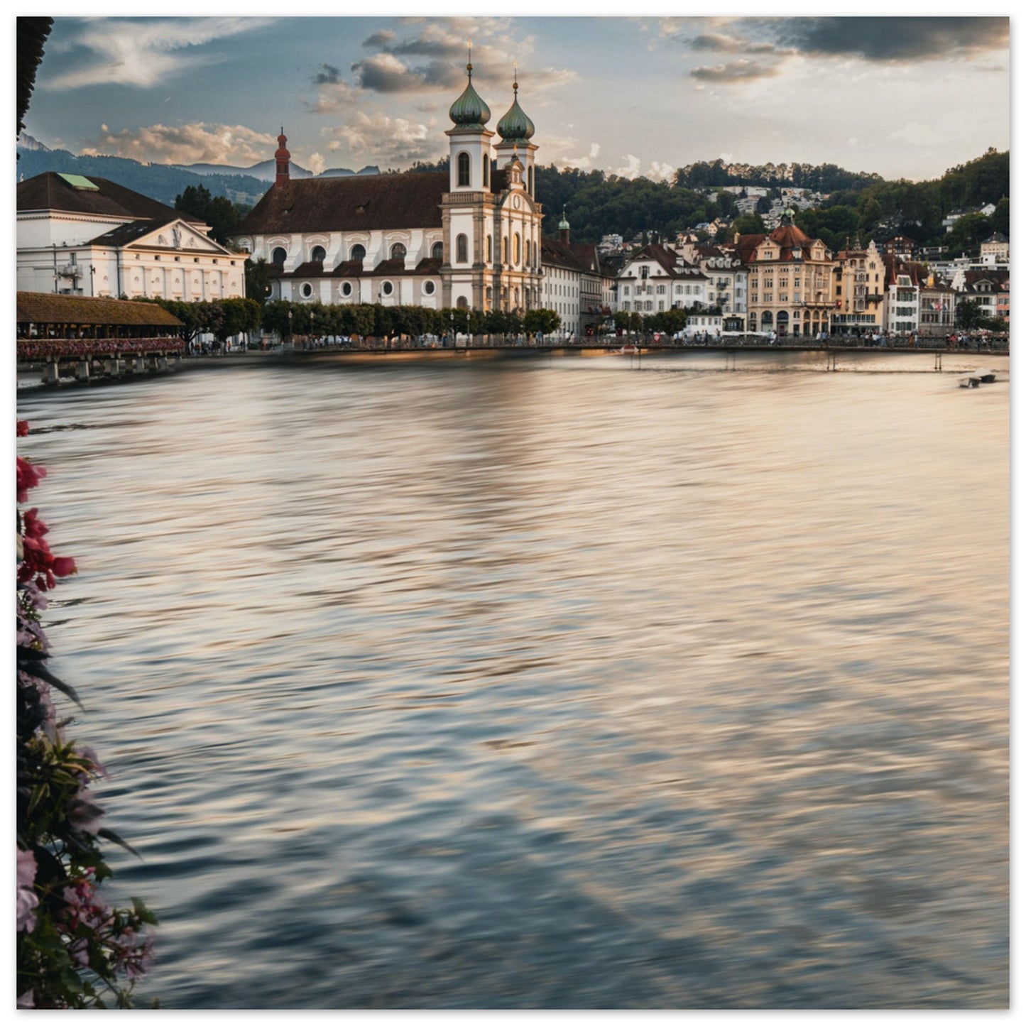 Goldener Abend über Luzern - Premium Poster