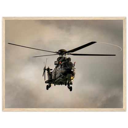 Super Puma - Poster on museum quality matte paper with wooden frame