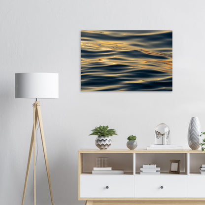 Glittering sea waves in the sunset - premium poster