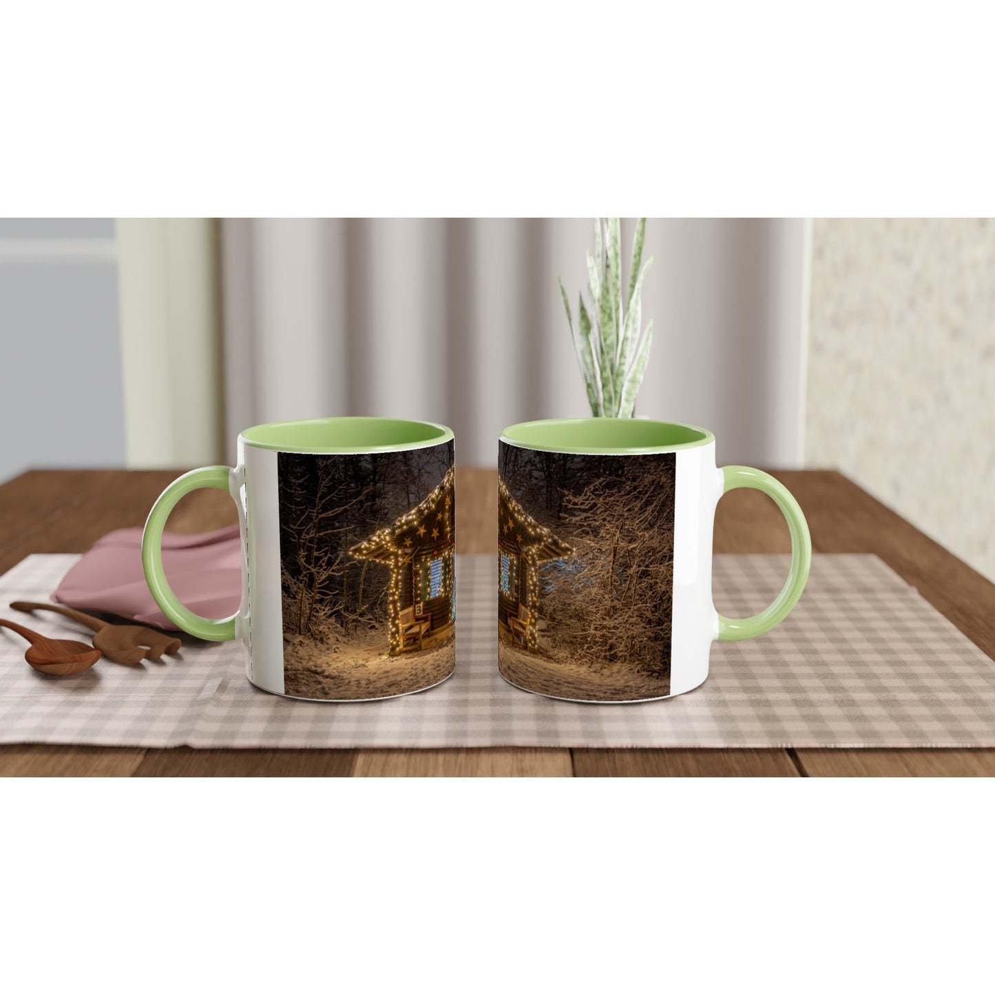 Dreamy Cottage in Advent Ceramic Mug - Various Colors