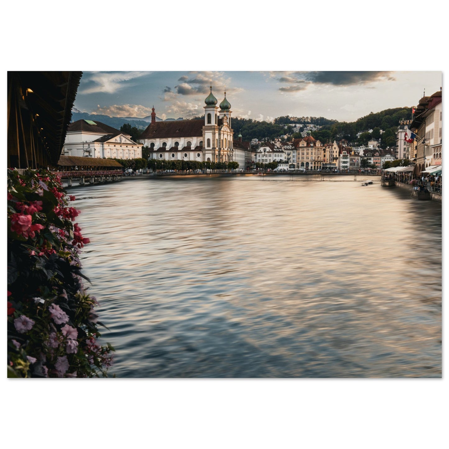 Golden evening over Lucerne - Premium Poster