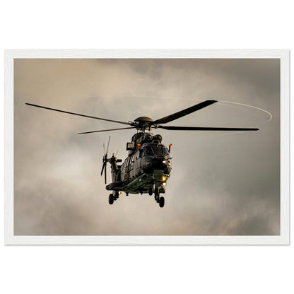 Super Puma - Poster on museum quality matte paper with wooden frame