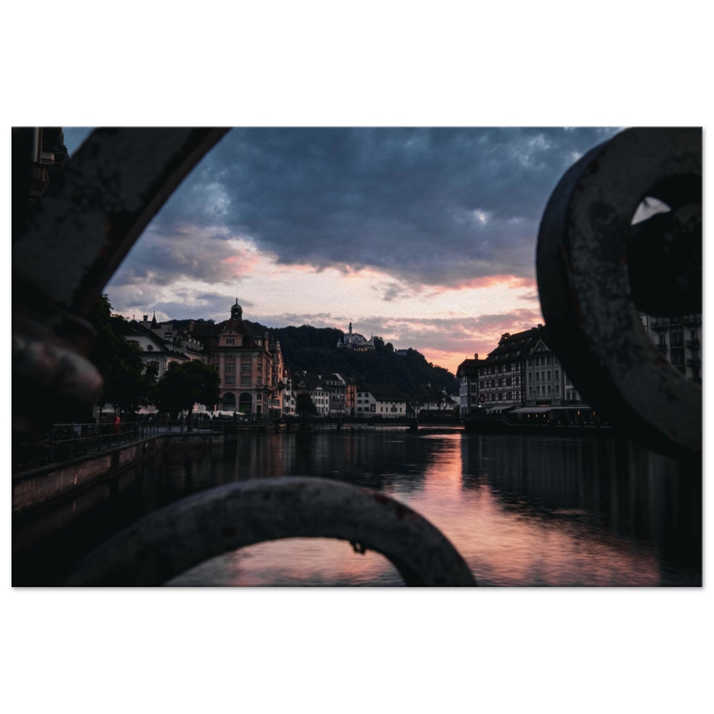 Sonnenuntergang über Luzern - Leinwanddruck in verschiedenen Grössen