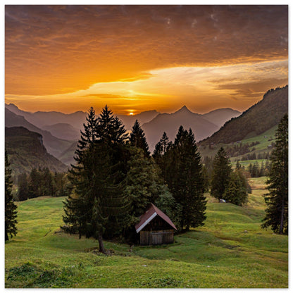 Sonnenuntergang auf der Ibergeregg - Premium Poster