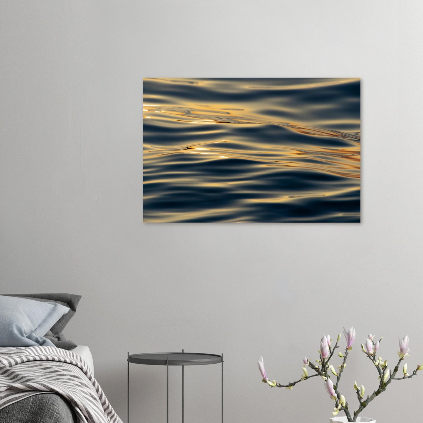 Glittering sea waves in the sunset - premium poster