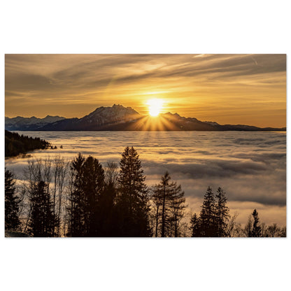 Nebelmeer Sonnenuntergang Premium Poster