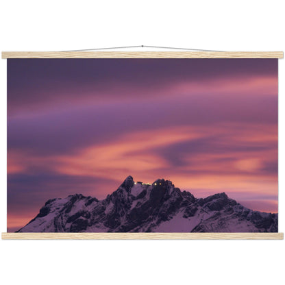 Pilatus in the evening light premium poster with wooden strips